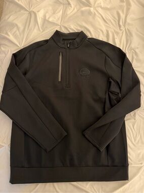 Antigua Black Green Bay Packers Embroidered Quarter-Zip